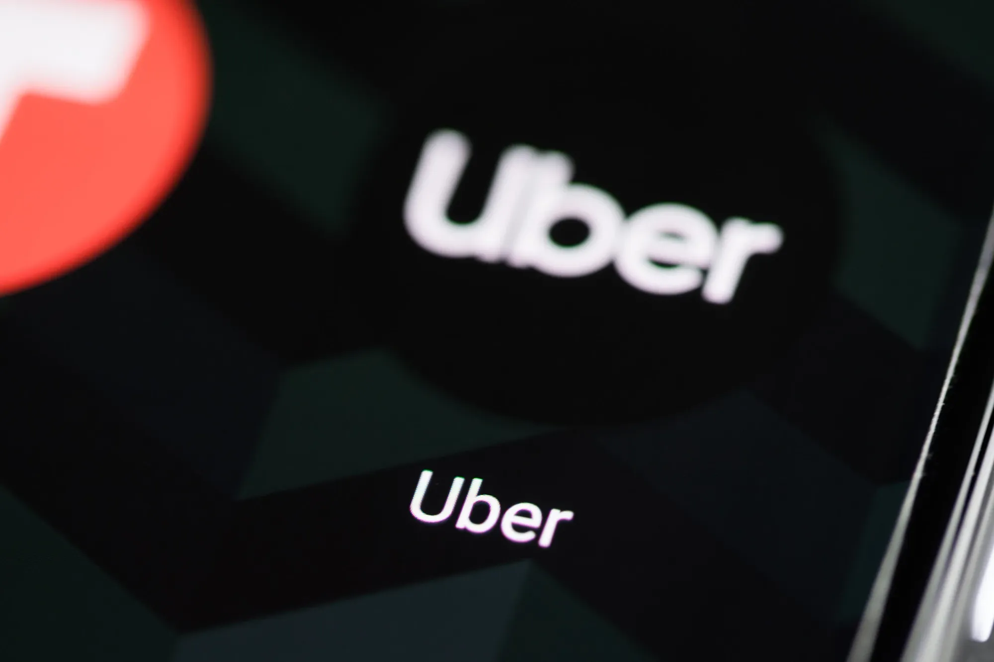 Uber app icon on smartphone screen