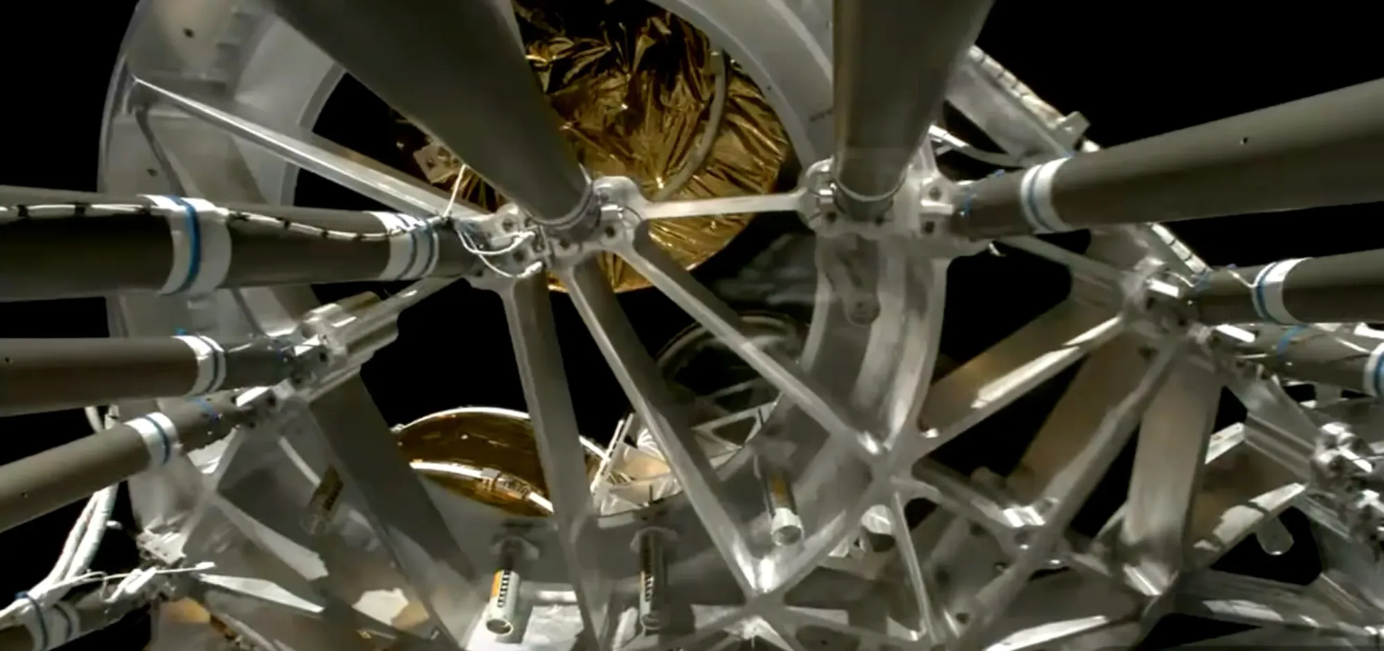 A SpaceX Falcon 9 deploying a Block 1 BlueBird direct-to-smartphone satellite (above) for AST SpaceMobile