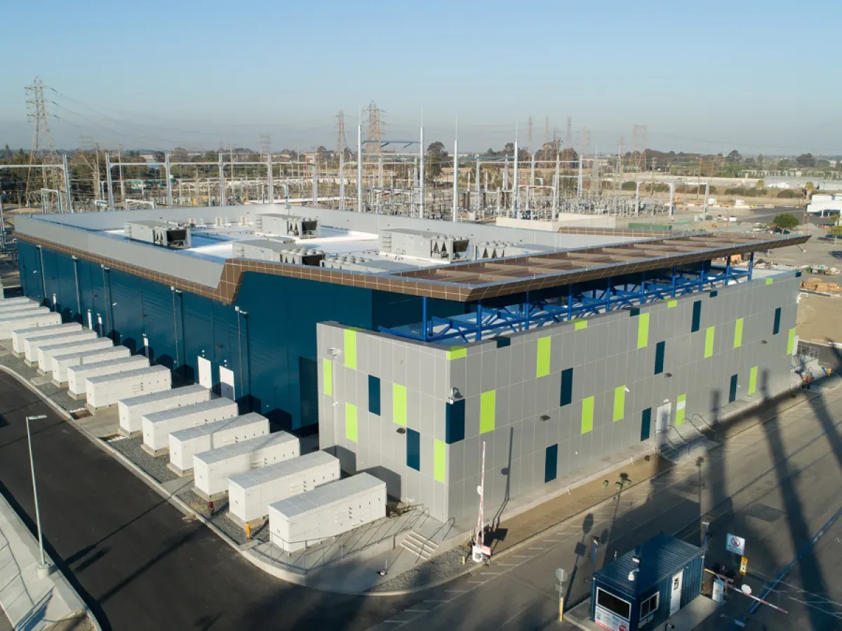The new 45,000-square-foot battery storage facility at the AES Alamitos Energy Center on Studebaker Road.