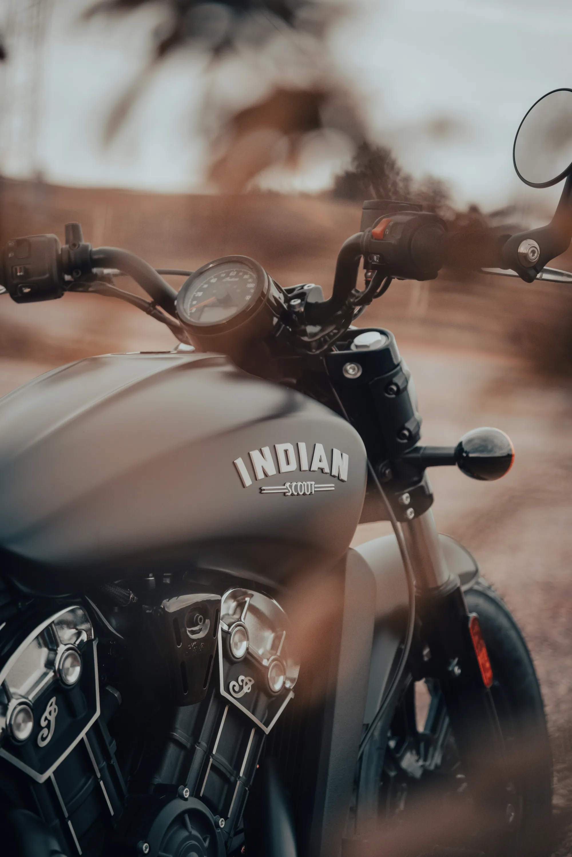 Detail of Indian Scout motorcycle