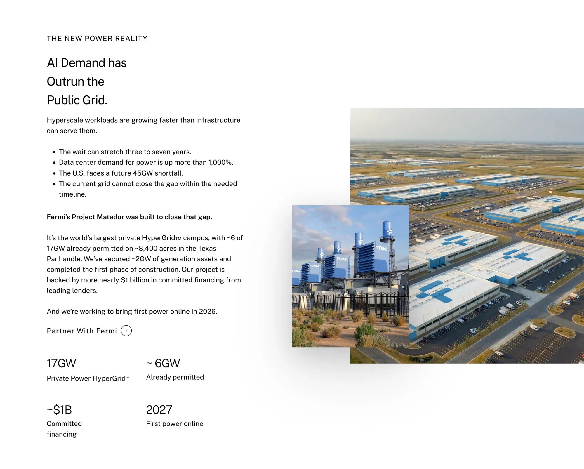 Fermi America Signs Credit Support Agreement with AMD for 222 MW Project Matador Phase