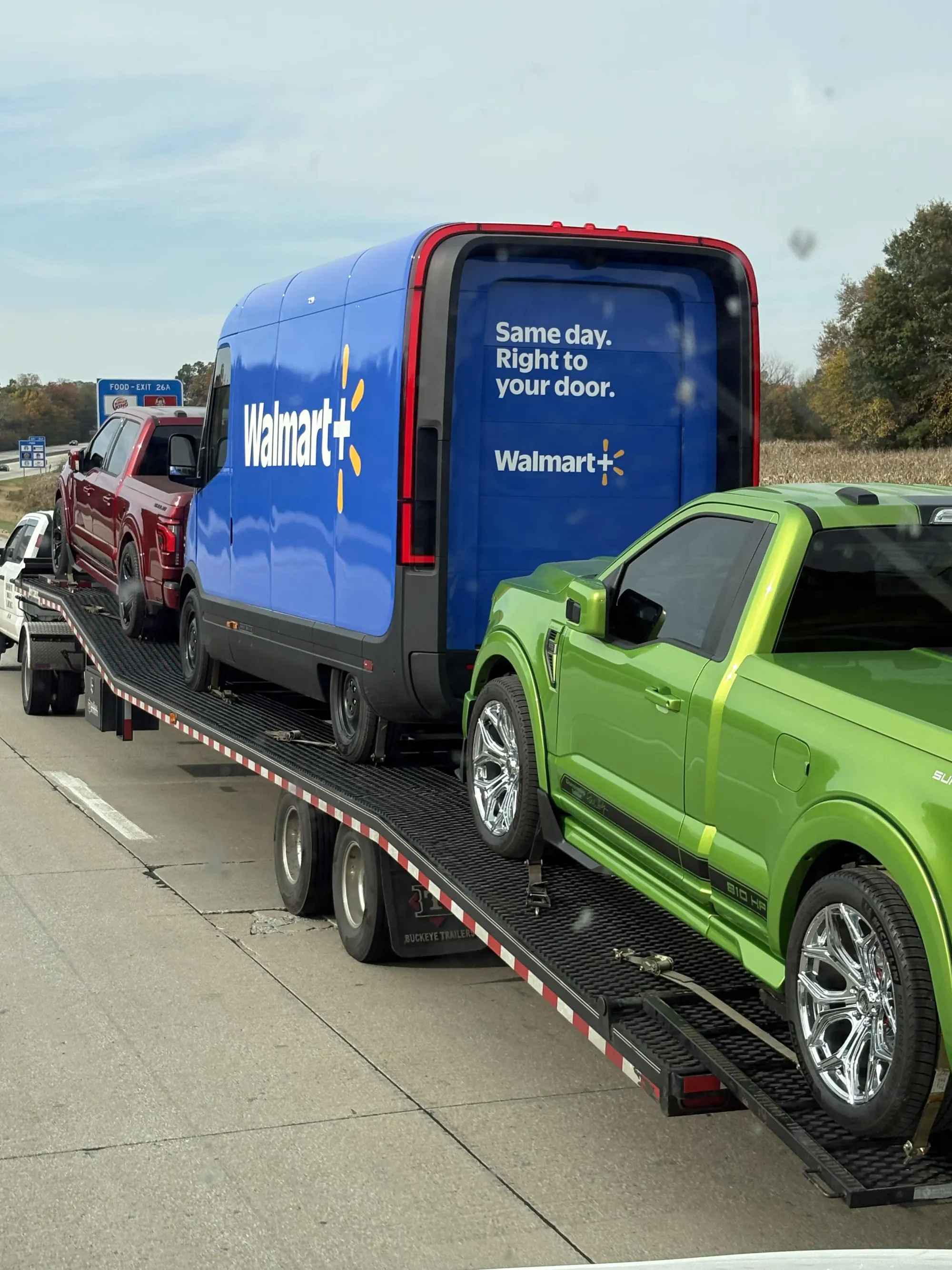 Unconfirmed: Rivian Delivery Van Wrapped in Walmart+ Branding Spotted in Indiana