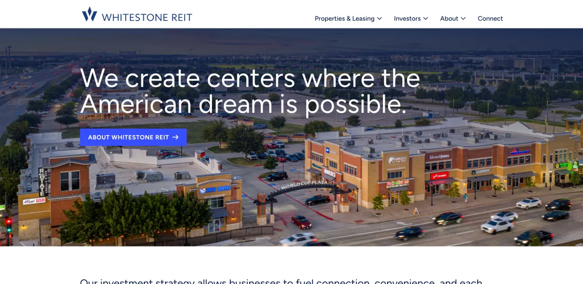 Ares Buys Whitestone REIT for $1.7 Billion – Shareholders Get $19 Per Share